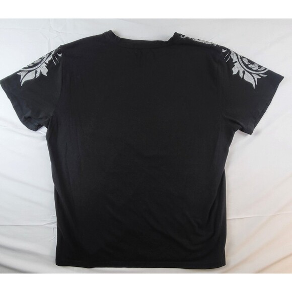 Romwe Mens XL Black Skull Demon Black Grunge Skater EMO Y2K Graphic Tshirt - Picture 4 of 6